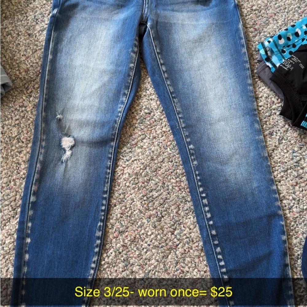 KanCan Blue Skinny Jeans with Distressed Details